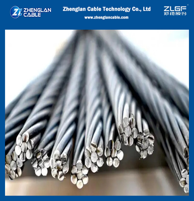 ASTM A475 أو A363 الزنك مغلفة الحديد المغلفة الخيوط 7/2.03mm البقاء الأسلاك / الأسلاك الأرضية