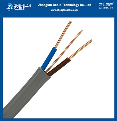 كابل مزدوج 2 قلب مع الأرض 2x1.5mm2 + 1mm2، 2x2.5mm2 + 1.5mm2 CU/PVC/PVC 300/500V