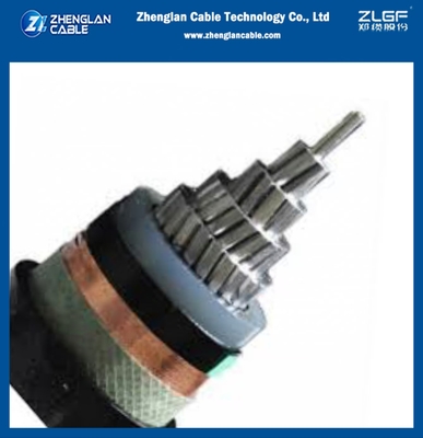 21/35kV كابل طاقة الجهد المتوسط كابل الألومنيوم غير المقاوم 1x300mm2 AL/SC/XLPE/SC/CTS/PVC IEC 60502-2