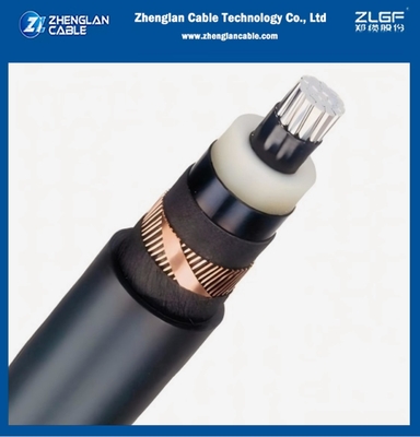 8.7/15kv كابل طاقة الجهد المتوسط YJLSV1x185/25mm2AL/SC/XLPE/SC/PVC/CWS/CTS/PVC IEC 60502-2