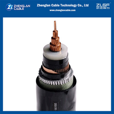 كابل طاقة متوسط ​​الجهد معزول XLPE ذو قلب نحاسي 12/20 كيلو فولت ومدرع AWA للدفن المباشر