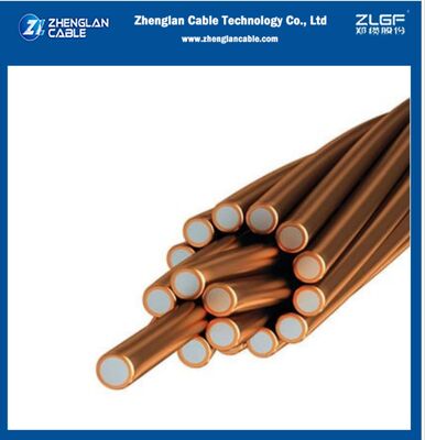 سلك فولاذي مغلف بالنحاس مغلف بـ 40% من التوصيل 2AWG 7/2.59mm