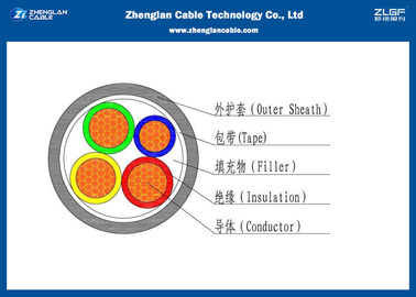 القسم الاسمي Cable 3 * 3x 16/10 ~ 3x400 / 185mm 0.6 / 1KV LV ، كابل الطاقة 3 + 1C XLPE (بدون غلاف) our CU / XLPE / LSZH / NYY / N2XY)