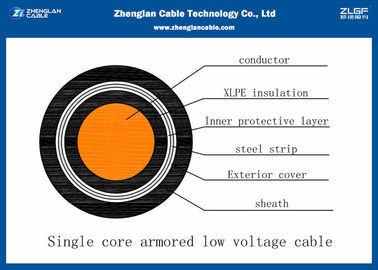 المنطقة الاسمية: 10 ~ 630mm2 0.6 / 1KV LV الكابلات المعزولة أحادية النواة / كبل الطاقة المدرعة （CU / PVC / XLPE / STA / NYBY / N2XBY)）