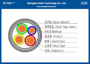 القسم الاسمي Cable 4 * 1.5 ~ 4 * 400mm² 0.6 / 1KV LV 4C ، كابل طاقة معزول XLPE (مدرع) U CU / XLPE / LSZH / DSTA / NYBY / N2XBY）