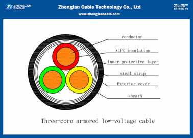 3 كبلات 0.6 / 1kV CU / AL LV ، كبل طاقة معزول XLPE (AL / CU / N2XB2Y)