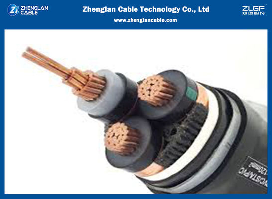 كابلات الكهرباء ذات الجهد المتوسط ​​33KV Cu XLPE SWA / STA PE 3x75 SQMM