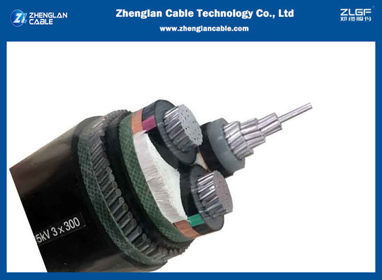 8.7-15kv SWA كابل الألمنيوم المدرع تحت الأرض 3x150mm2 BS 6622 / BS 7835