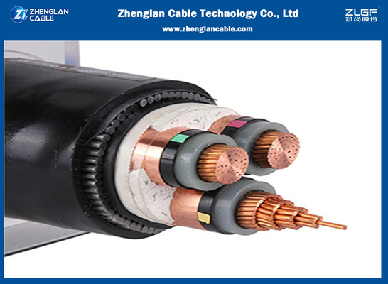 كابل الطاقة المدرع AL / CU 3C المُغلف PVC المعزول بـ XLPE 3.6KV - 35KV تحت الأرض