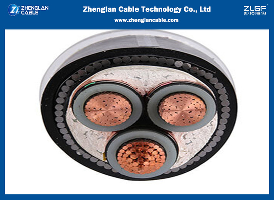 3 * 2.5 ~ 3 * 500mm2 0.6 / 1KV كبل الطاقة LV ذو النوى الثلاثة كبل مدرع XLPE