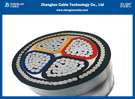 كابل الكهرباء ذو ​​الجهد المنخفض 4C المدرع PVC / XLPE القسم الاسمي للعزل 4 * 1.5 ~ 4 * 400 مم²