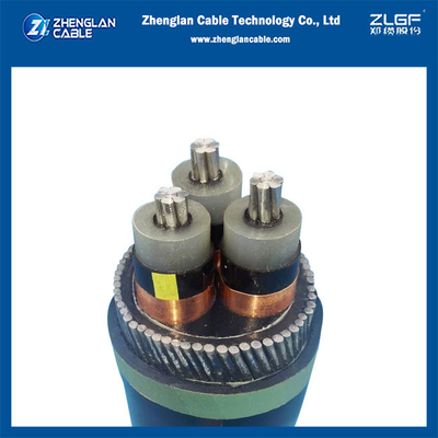 6-35KV 3 Core Aluminium Cable Al / SC / XLPE / SC / CTS / PVC VDE0276 / IEC 60502 الجزء 2