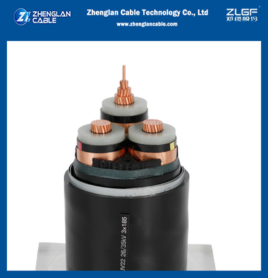 كابلات الطاقة ذات الجهد المتوسط ​​العازلة STA 35KV XLPE 3x95sqmm 3x185sqmm