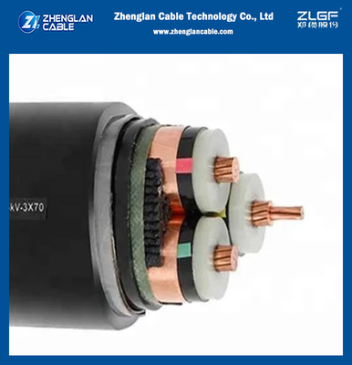 18/30 (36) KV 19/33 (36) KV 70sqmm كبل الطاقة المدرع ثلاثي النوى Al أو Cu
