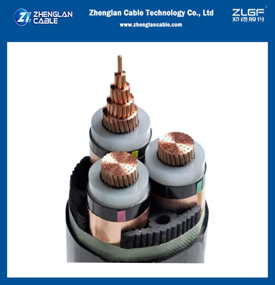 شريط نحاسي نحاسي تم فحصه كبل 3core 3x70sqmm 6.35 / 11kv XLPE معزول